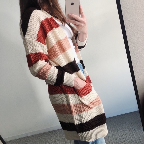 LONG STRIPED CARDIGAN - Picture 3 of 8